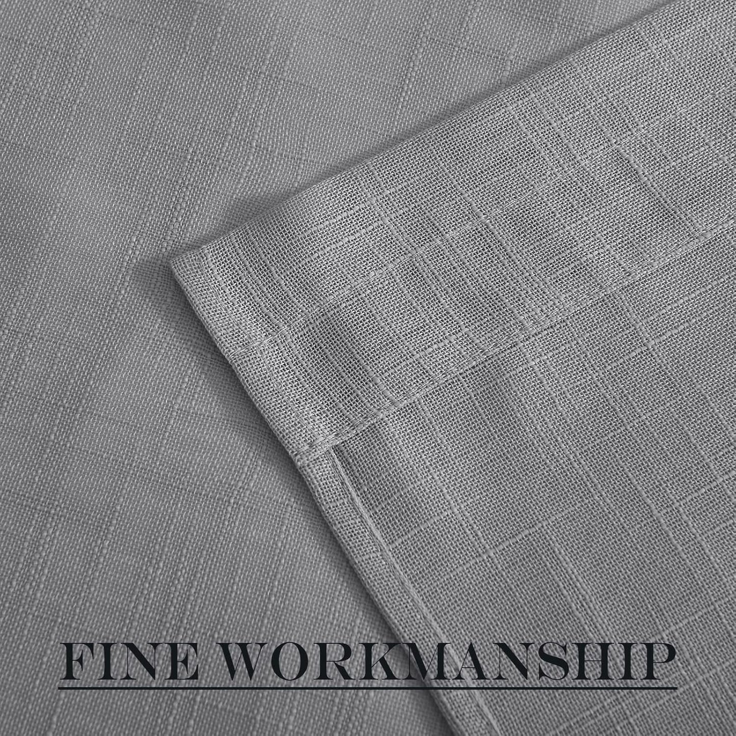 NICETOWN Sheer French Door Panel - 72 inches Linen Textured Voile Room Darkening Patio French Door Curtain with Tie Backs for Sliding Glass (Dark Grey, 1 Panel, 52 inches Width)