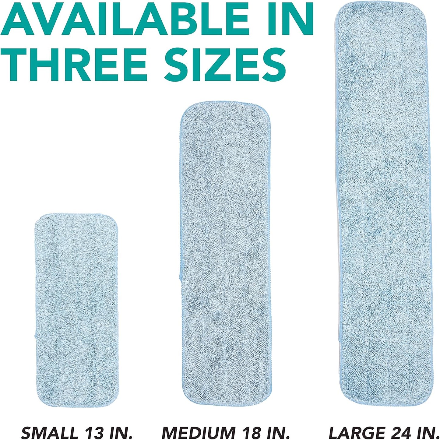 Arkwright Spray Mop Replacement Pads - (Pack of 12) Bulk Microfiber Flat Dry and Wet Refill Mop Pads Floor Cleaning, Compatible with Bona and Rubbermaid, Fits All Mop Heads, 13 in, Blue