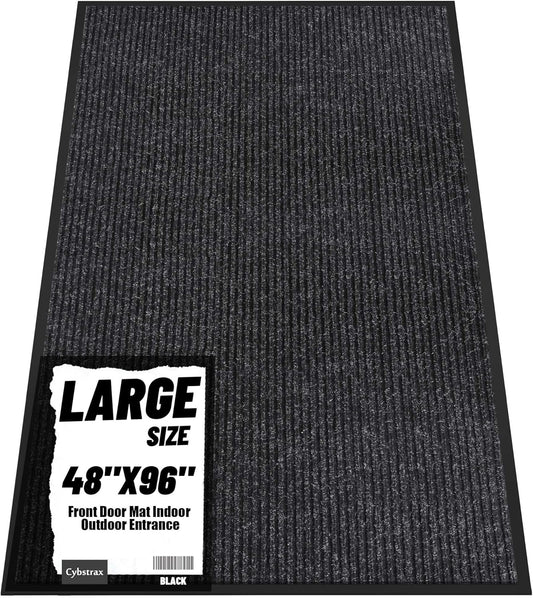 Front Door Mat Indoor Outdoor Entrance, 48" x 96" Dirt Resistant and Absorbent Door Mat, TPR Backing Non-Slip Doormats, Easy to Clean, Low Profile Welcome Floor Mat for Outside Entry
