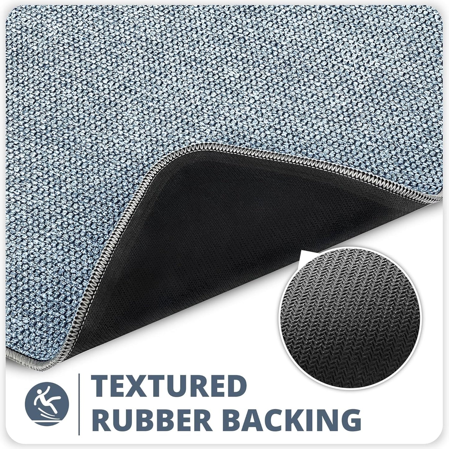 Bath Mat,Ultra Thin Bathroom Rugs,Rubber Bath Mats for Bathroom,No Slip Bath Rugs,Quick Dry,Machine Washable,Low Pile,Absorbent,Shower Outside,Sink,Home Decor Accessories.Blue,1'8"x2'8"(20x32inch)