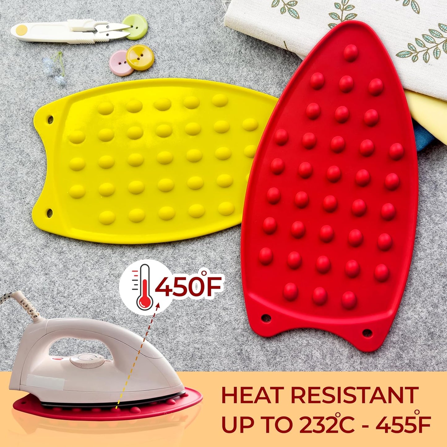 Savina Silicone Rest Pad for Ironing Board(2 Pack). Heat Resistant Pad, Thicker Version. Perfect Combination with Ironing Board and Mat.