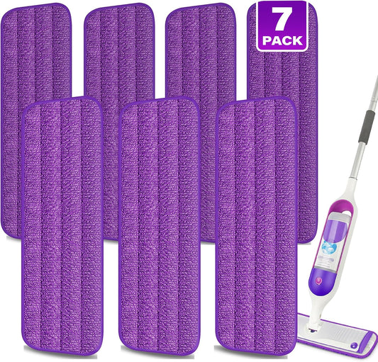 7 Count Reusable Mop Pads for Swiffer PowerMop -MEXERRIS Microfiber Wet Mops Refills PowerMop Pads Refills Machine Washable Hard Floor Mop Pads Replacement for 13''-15'' Spray Floor Mops