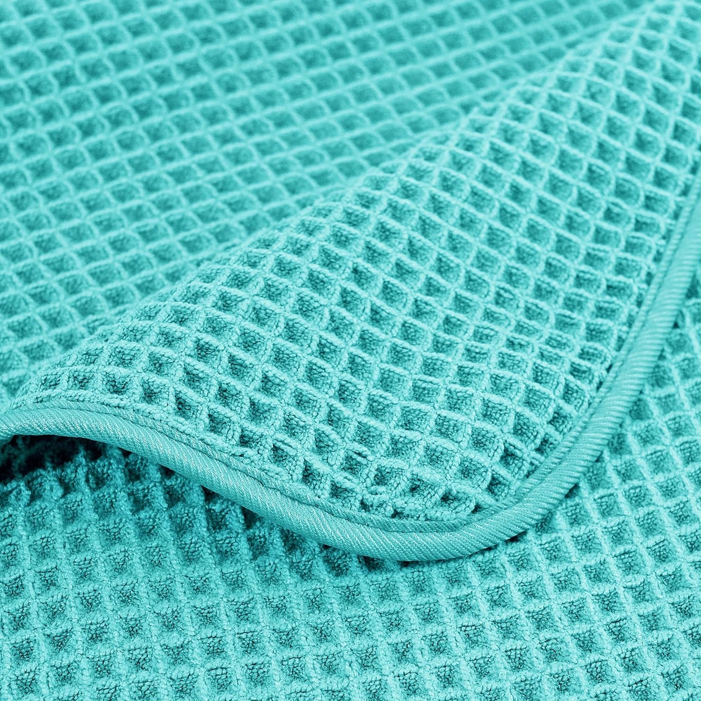 POLYTE Microfiber Oversize Quick Dry Lint Free Bath Towel, 60 x 30 in, 4 Pack (Waffle Weave)