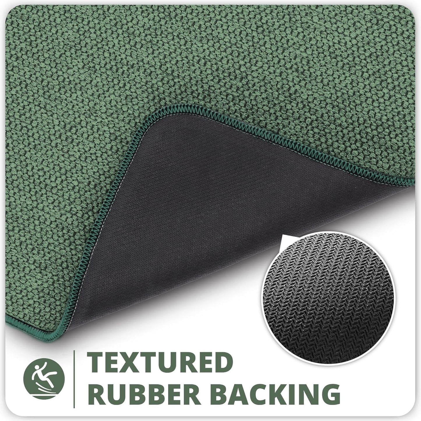 Bath Mat,Ultra Thin Bathroom Rugs,Rubber Bath Mats for Bathroom,No Slip Bath Rugs,Quick Dry,Machine Washable,Low Pile,Absorbent,Shower Outside,Sink,Home Decor Accessories.Green,1'8"x2'8"(20x32inch)