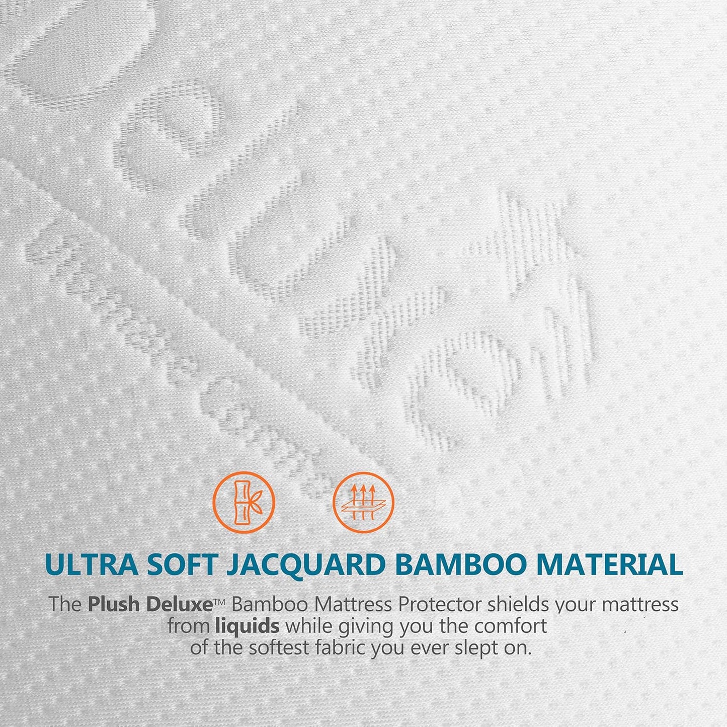 PlushDeluxe Premium Viscose Mattress Protector – Cal-King Size, Waterproof, & Ultra Soft Breathable Noiseless Washable Bed Mattress Cover for Comfort & Protection 72X84 Inches