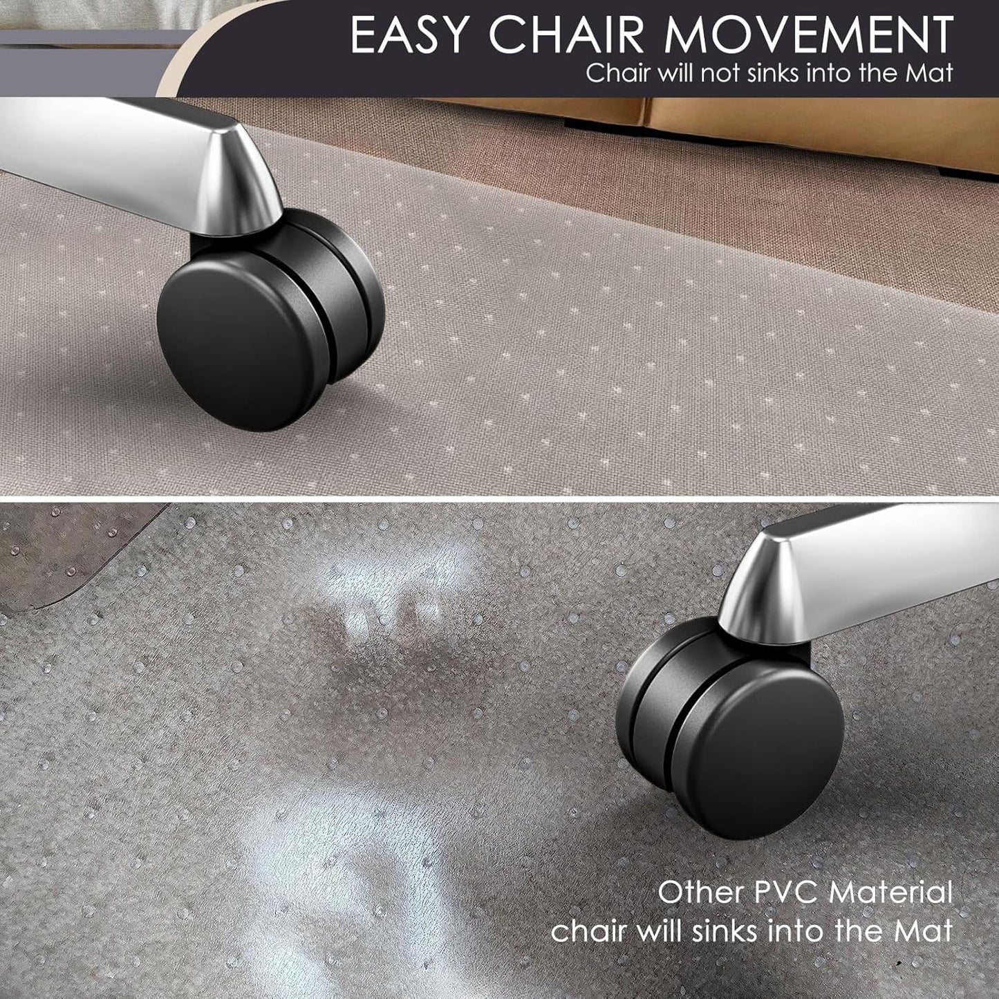 Kuyal Office Chair Mat for Carpet, 32x49 Clear Heavy Duty Computer Chair Mat, Under Desk Protector Carpeted Floors Mat, Easy Chair Movement,Ship Flat
