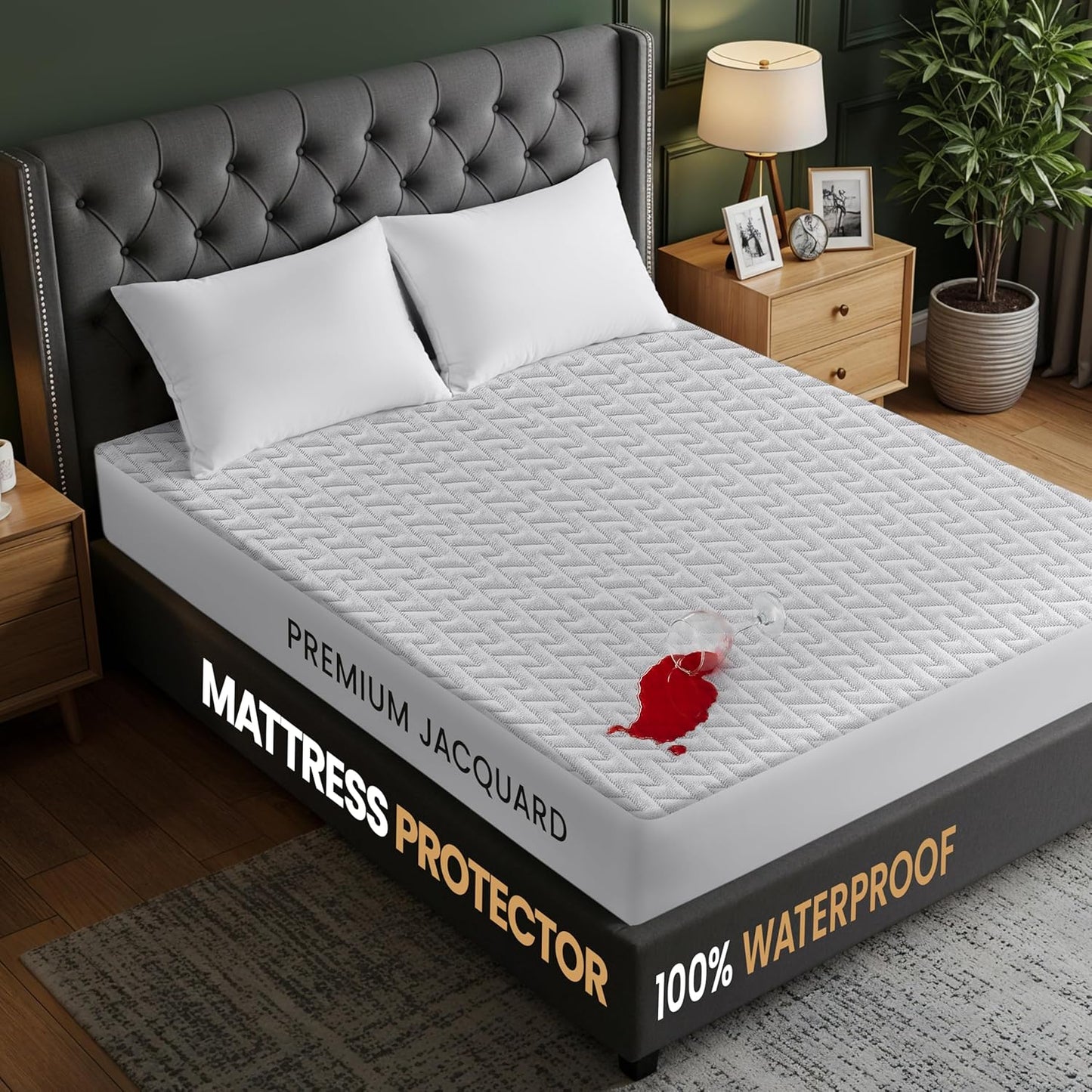 Utopia Bedding Waterproof Mattress Protector Twin XL (College Dorm Room) Size, Premium 3D Air Soft Fabric Mattress Cover, Fits 15 Inches Deep, Breathable, Fitted Style with Stretchable Pockets