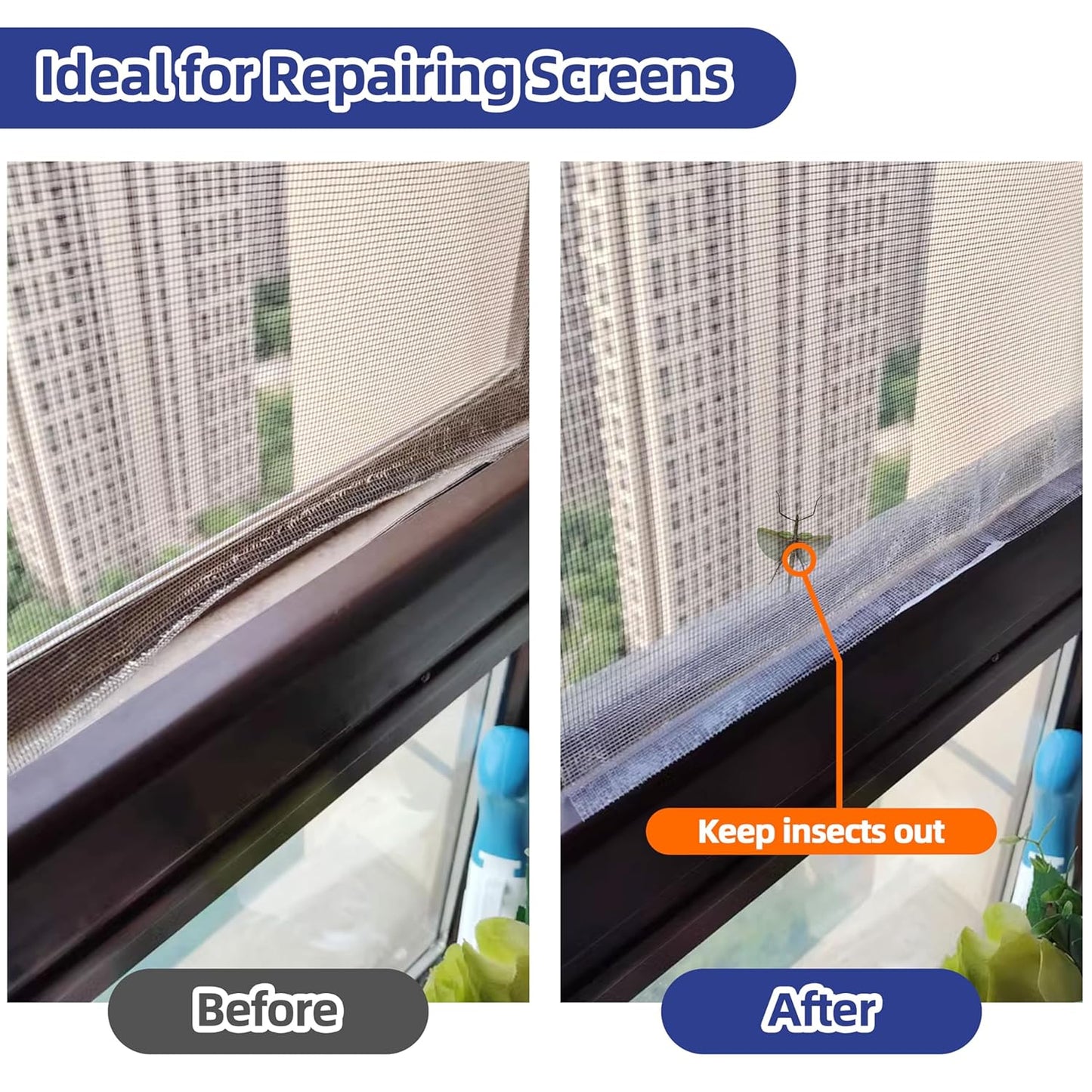 KING MOUNTAIN Grey Window Screen Repair Tape,3inX20FT Heavy Duty Screen Repair Kit for Window Screen and Screen Door Tears Holes,Strong Adhesive & Waterproof Window Screen Patch