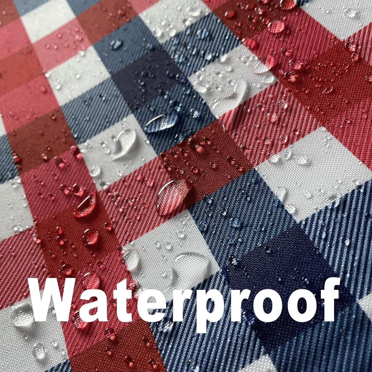 4th of July Checkered Tablecloth Fabric - Rectangle 58x84 Inch Classic Gingham Patriotic Party Table Cloth for Indoor/Outdoor Use - Independence Day Memorial Day Washable Table Cover
