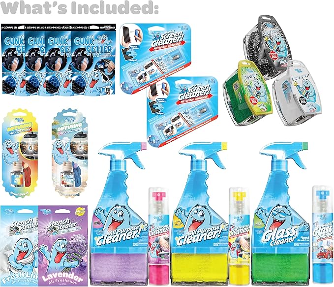 Home and Kitchen Cleaning Supplies - Multi Purpose Cleaner Kit for Floors,Counters, Bathroom and Glass-Cleaning Household Essentials