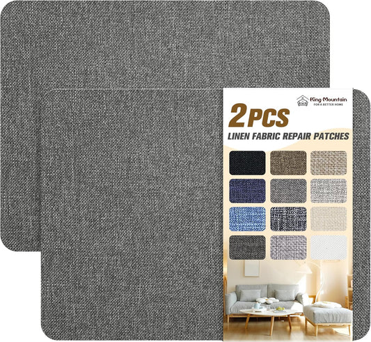 Fine Linen Repair Patches, Self-Adhesive Linen Fabric Patches, 8X11 inch 2 PCS, Multi Color, Can be Used for Linen Sofa Repair and Linen Clothes Repair(Gray Green,8" x 11"-2PCS)
