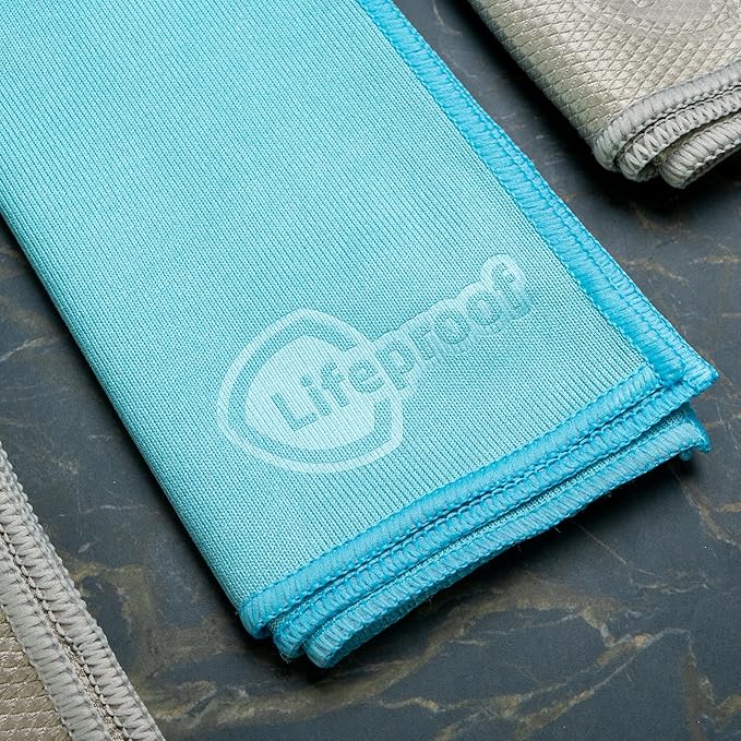 Lifeproof Streakless Microfiber Eco Cleaning Cloth Set - Effortlessly Cleans Stainless, Glass & Stone With Only Water - 3 Pack Set