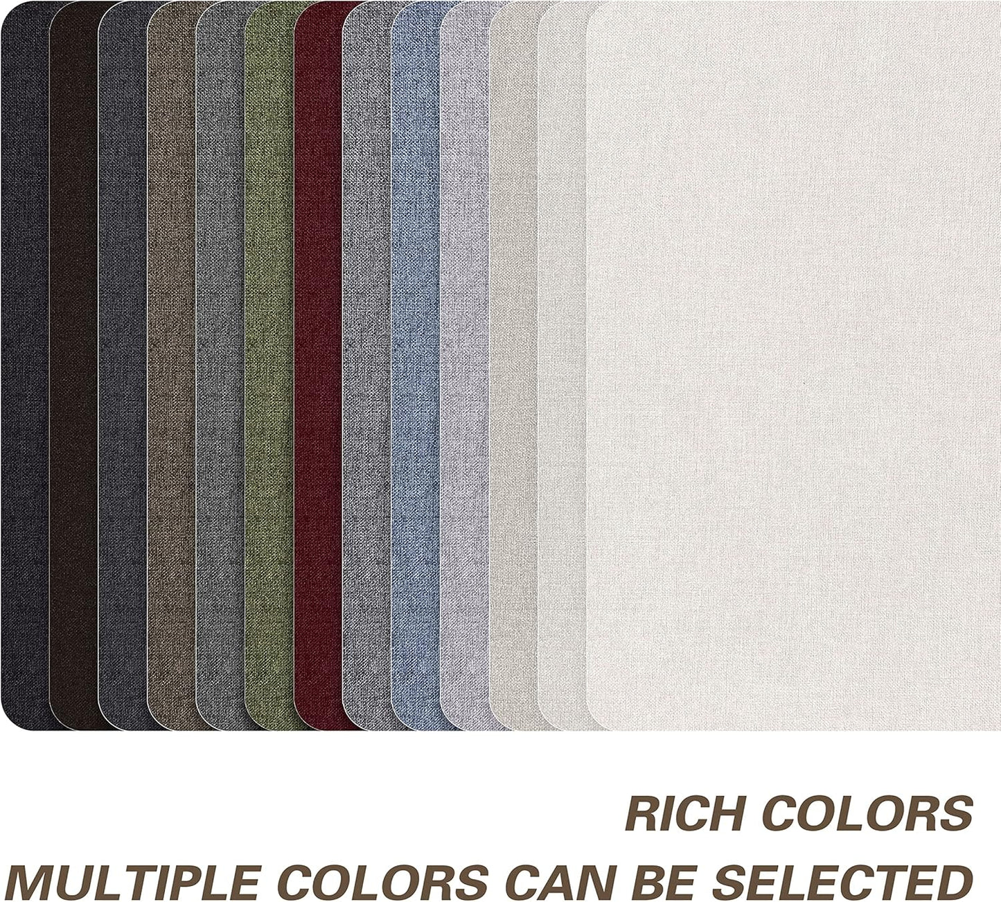 KING MOUNTAIN Fine Linen Fabric Patches, Self-Adhesive, 8x11 inch, 2 PCS, Multi Color, For Linen Sofa and Clothes Repair (Medium Grey, 8" x 11" - 2PCS)