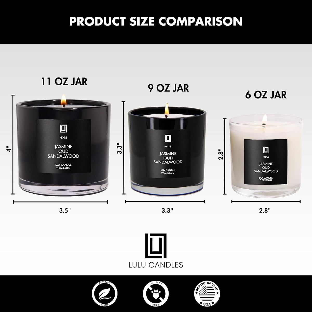 Lulu Candles | Balsam & Cedarwood | Smells Like Fresh Fir | Luxury Scented Soy Jar Candle | Hand Poured in The USA | Highly Scented Long Lasting (9 Oz.)